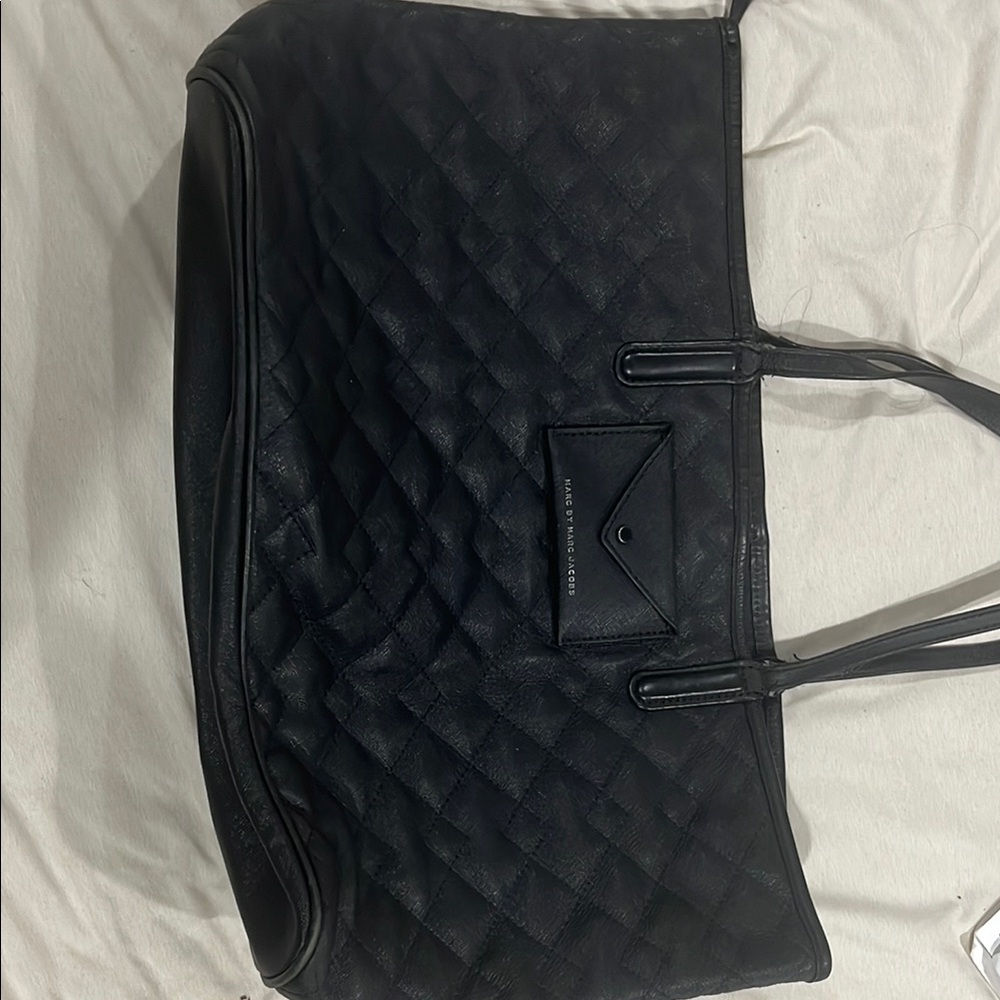 Elegant Black Quilted Tote Bag